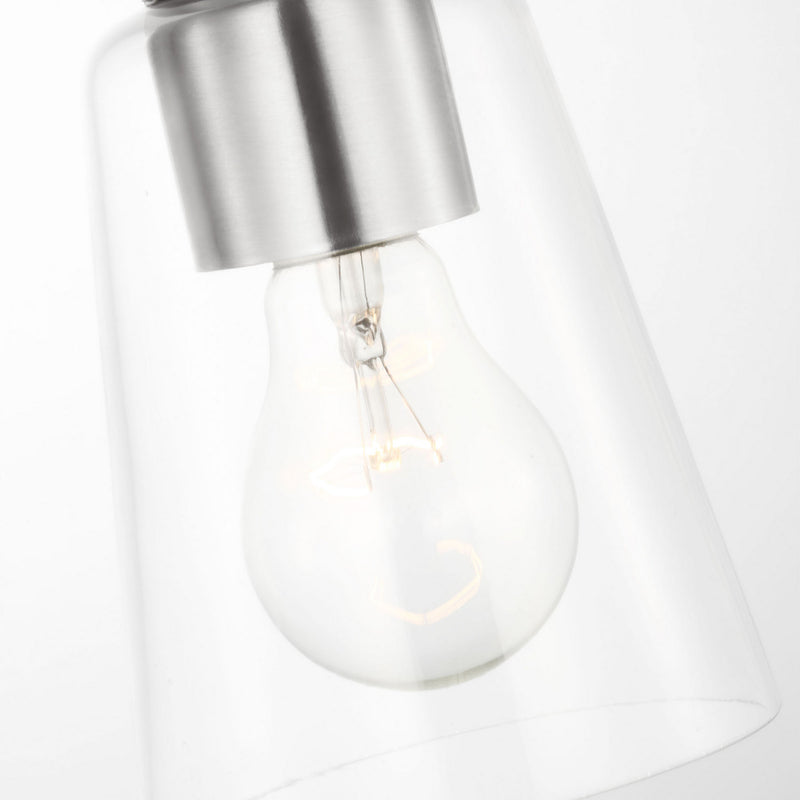 One Light Mini-Pendant<br /><span style="color:#4AB0CE;">Entrega: 4-10 dias en USA</span><br /><span style="color:#4AB0CE;font-size:60%;">PREGUNTE POR ENTREGA EN PANAMA</span><br />Collection: Miles<br />Finish: Brushed Nickel