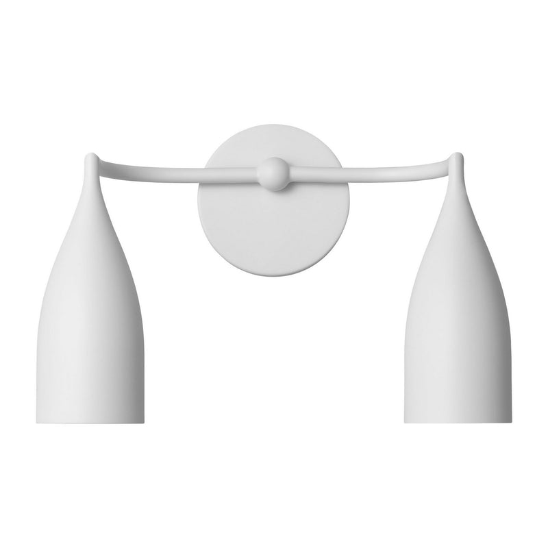 Two Light Vanity<br /><span style="color:#4AB0CE;">Entrega: 4-10 dias en USA</span><br /><span style="color:#4AB0CE;font-size:60%;">PREGUNTE POR ENTREGA EN PANAMA</span><br />Collection: Maya<br />Finish: Matte White