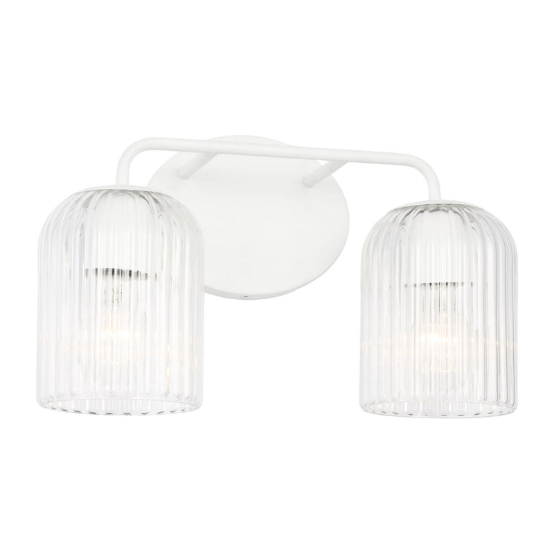 Two Light Vanity<br /><span style="color:#4AB0CE;">Entrega: 4-10 dias en USA</span><br /><span style="color:#4AB0CE;font-size:60%;">PREGUNTE POR ENTREGA EN PANAMA</span><br />Collection: Eisele<br />Finish: Matte White