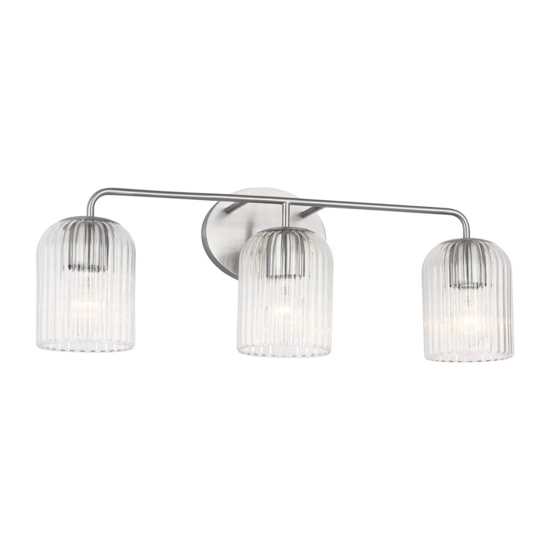 Three Light Vanity<br /><span style="color:#4AB0CE;">Entrega: 4-10 dias en USA</span><br /><span style="color:#4AB0CE;font-size:60%;">PREGUNTE POR ENTREGA EN PANAMA</span><br />Collection: Eisele<br />Finish: Brushed Nickel