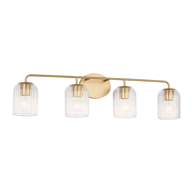 Four Light Vanity<br /><span style="color:#4AB0CE;">Entrega: 4-10 dias en USA</span><br /><span style="color:#4AB0CE;font-size:60%;">PREGUNTE POR ENTREGA EN PANAMA</span><br />Collection: Eisele<br />Finish: Satin Brass