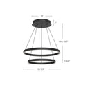 Kuzco Lighting - CH87224-BK-UNV-010 - LED Chandelier - Cerchio - Black