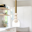 LED Pendant<br /><span style="color:#4AB0CE;">Entrega: 4-10 dias en USA</span><br /><span style="color:#4AB0CE;font-size:60%;">PREGUNTE POR ENTREGA EN PANAMA</span><br />Collection: Rise<br />Finish: Brushed Gold/Clear