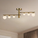 LED Semi-Flush Mount<br /><span style="color:#4AB0CE;">Entrega: 4-10 dias en USA</span><br /><span style="color:#4AB0CE;font-size:60%;">PREGUNTE POR ENTREGA EN PANAMA</span><br />Collection: Cypress<br />Finish: Brushed Gold/Opal Glass