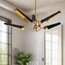 LED Chandelier<br /><span style="color:#4AB0CE;">Entrega: 4-10 dias en USA</span><br /><span style="color:#4AB0CE;font-size:60%;">PREGUNTE POR ENTREGA EN PANAMA</span><br />Collection: Osorio<br />Finish: Matte Black/Vintage Brass