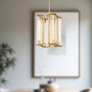 Alora - PD339415VBCR-UNV - LED Pendant - Sabre - Ribbed Glass/Vintage Brass