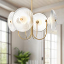 LED Pendant<br /><span style="color:#4AB0CE;">Entrega: 4-10 dias en USA</span><br /><span style="color:#4AB0CE;font-size:60%;">PREGUNTE POR ENTREGA EN PANAMA</span><br />Collection: Hera<br />Finish: Brushed Gold/Clear Ribbed Glass