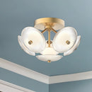 LED Flush Mount<br /><span style="color:#4AB0CE;">Entrega: 4-10 dias en USA</span><br /><span style="color:#4AB0CE;font-size:60%;">PREGUNTE POR ENTREGA EN PANAMA</span><br />Collection: Hera<br />Finish: Brushed Gold/Clear Ribbed Glass