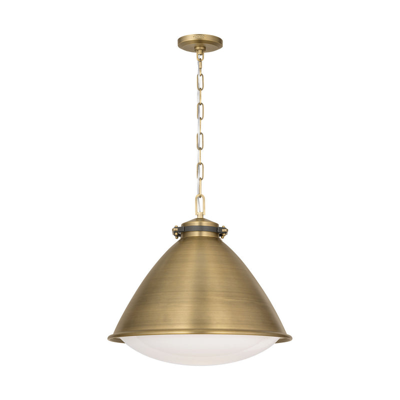One Light Pendant<br /><span style="color:#4AB0CE;">Entrega: 4-10 dias en USA</span><br /><span style="color:#4AB0CE;font-size:60%;">PREGUNTE POR ENTREGA EN PANAMA</span><br />Collection: Hayward<br />Finish: Time Worn Brass