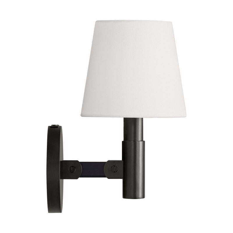 One Light Wall Sconce<br /><span style="color:#4AB0CE;">Entrega: 4-10 dias en USA</span><br /><span style="color:#4AB0CE;font-size:60%;">PREGUNTE POR ENTREGA EN PANAMA</span><br />Collection: Grayson<br />Finish: Aged Iron