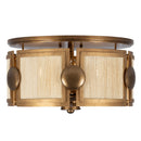 Three Light Semi-Flush Mount<br /><span style="color:#4AB0CE;">Entrega: 4-10 dias en USA</span><br /><span style="color:#4AB0CE;font-size:60%;">PREGUNTE POR ENTREGA EN PANAMA</span><br />Collection: Button<br />Finish: Pearlized Antique Brass/Modern Gold