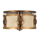 Three Light Semi-Flush Mount<br /><span style="color:#4AB0CE;">Entrega: 4-10 dias en USA</span><br /><span style="color:#4AB0CE;font-size:60%;">PREGUNTE POR ENTREGA EN PANAMA</span><br />Collection: Button<br />Finish: Pearlized Antique Brass/Modern Gold