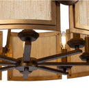 Kalco - 526855PABMG - Six Light Pendant - Button - Pearlized Antique Brass/Modern Gold