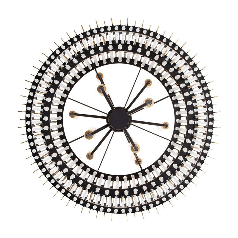 Ten Light Chandelier<br /><span style="color:#4AB0CE;">Entrega: 13-14 semanas en USA</span><br /><span style="color:#4AB0CE;font-size:60%;">PREGUNTE POR ENTREGA EN PANAMA</span><br />Collection: Park Row<br />Finish: Matte Black/French Gold