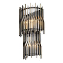 Three Light Wall Sconce<br /><span style="color:#4AB0CE;">Entrega: 4-10 dias en USA</span><br /><span style="color:#4AB0CE;font-size:60%;">PREGUNTE POR ENTREGA EN PANAMA</span><br />Collection: Park Row<br />Finish: Matte Black/French Gold