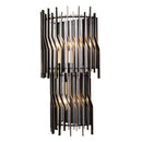Three Light Wall Sconce<br /><span style="color:#4AB0CE;">Entrega: 4-10 dias en USA</span><br /><span style="color:#4AB0CE;font-size:60%;">PREGUNTE POR ENTREGA EN PANAMA</span><br />Collection: Park Row<br />Finish: Matte Black/French Gold