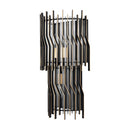 Three Light Wall Sconce<br /><span style="color:#4AB0CE;">Entrega: 4-10 dias en USA</span><br /><span style="color:#4AB0CE;font-size:60%;">PREGUNTE POR ENTREGA EN PANAMA</span><br />Collection: Park Row<br />Finish: Matte Black/French Gold