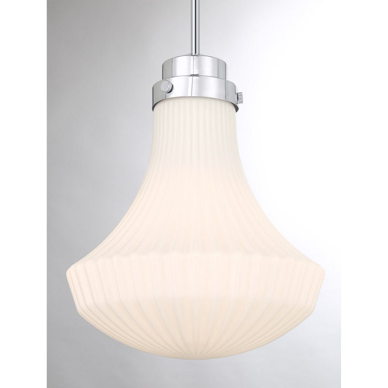 One Light Pendant<br /><span style="color:#4AB0CE;">Entrega: 4-10 dias en USA</span><br /><span style="color:#4AB0CE;font-size:60%;">PREGUNTE POR ENTREGA EN PANAMA</span><br />Collection: Bartlet<br />Finish: Polished Chrome