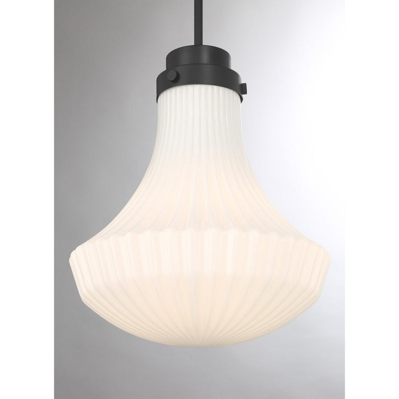 One Light Pendant<br /><span style="color:#4AB0CE;">Entrega: 2-3 semanas en USA</span><br /><span style="color:#4AB0CE;font-size:60%;">PREGUNTE POR ENTREGA EN PANAMA</span><br />Collection: Bartlet<br />Finish: Matte Black