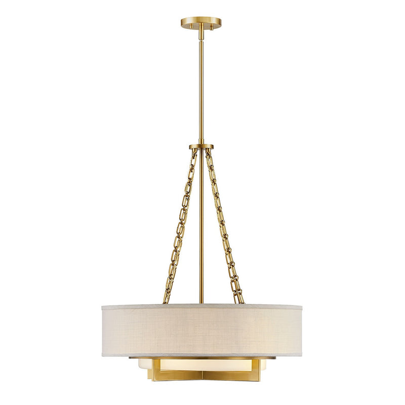 Four Light Pendant<br /><span style="color:#4AB0CE;">Entrega: 4-10 dias en USA</span><br /><span style="color:#4AB0CE;font-size:60%;">PREGUNTE POR ENTREGA EN PANAMA</span><br />Collection: Brentwood<br />Finish: Warm Brass
