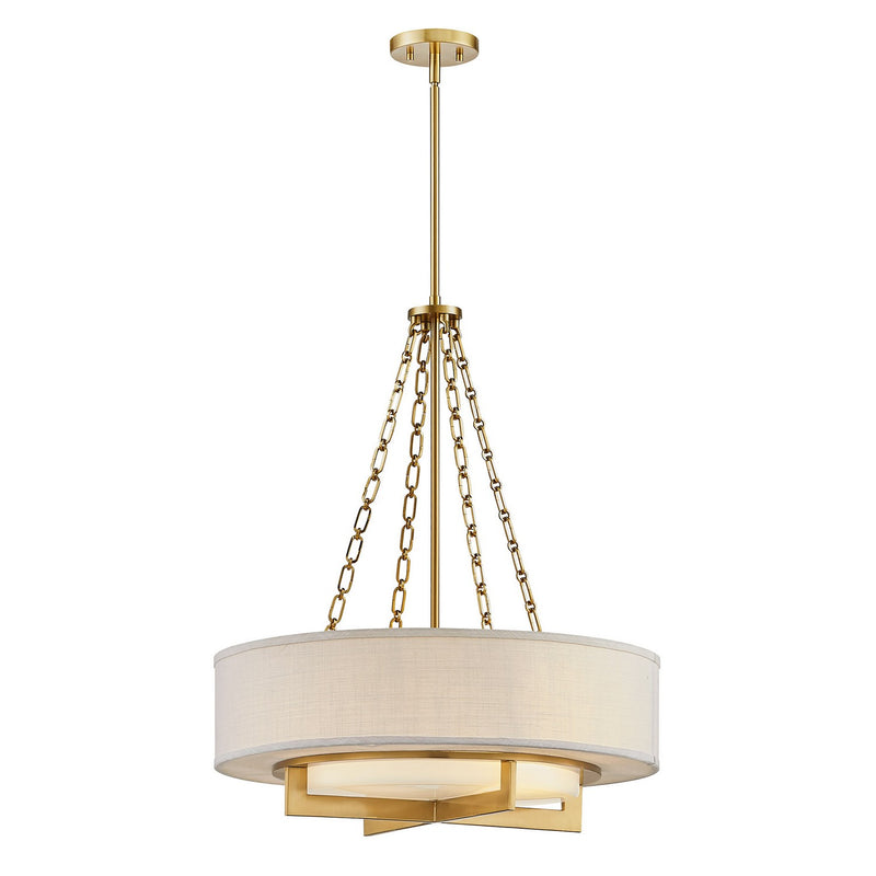 Four Light Pendant<br /><span style="color:#4AB0CE;">Entrega: 4-10 dias en USA</span><br /><span style="color:#4AB0CE;font-size:60%;">PREGUNTE POR ENTREGA EN PANAMA</span><br />Collection: Brentwood<br />Finish: Warm Brass