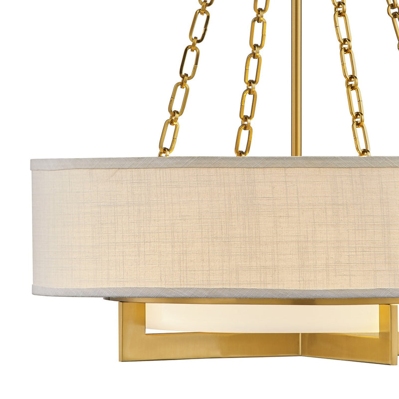 Four Light Pendant<br /><span style="color:#4AB0CE;">Entrega: 4-10 dias en USA</span><br /><span style="color:#4AB0CE;font-size:60%;">PREGUNTE POR ENTREGA EN PANAMA</span><br />Collection: Brentwood<br />Finish: Warm Brass
