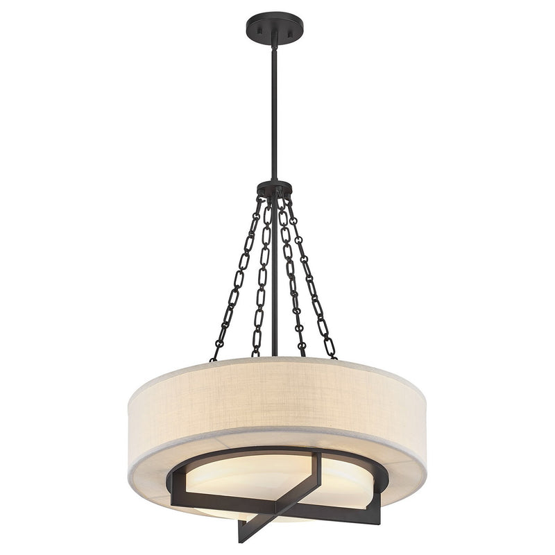 Four Light Pendant<br /><span style="color:#4AB0CE;">Entrega: 4-10 dias en USA</span><br /><span style="color:#4AB0CE;font-size:60%;">PREGUNTE POR ENTREGA EN PANAMA</span><br />Collection: Brentwood<br />Finish: Matte Black