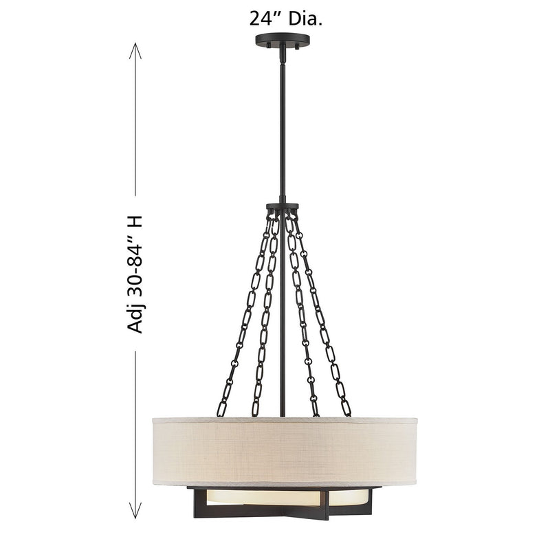 Savoy House - 7-4999-4-89 - Four Light Pendant - Brentwood - Matte Black