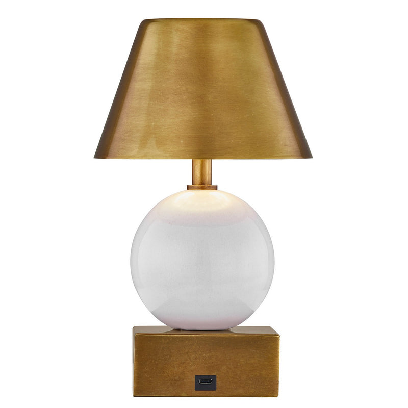 LED Table Lamp<br /><span style="color:#4AB0CE;">Entrega: 7-8 semanas en USA</span><br /><span style="color:#4AB0CE;font-size:60%;">PREGUNTE POR ENTREGA EN PANAMA</span><br />Collection: Silas<br />Finish: Ceramic and Brass