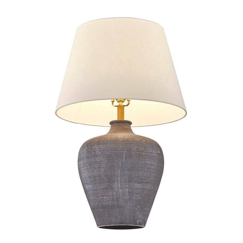 One Light Table Lamp<br /><span style="color:#4AB0CE;">Entrega: 4-10 dias en USA</span><br /><span style="color:#4AB0CE;font-size:60%;">PREGUNTE POR ENTREGA EN PANAMA</span><br />Collection: Dakota<br />Finish: Gray