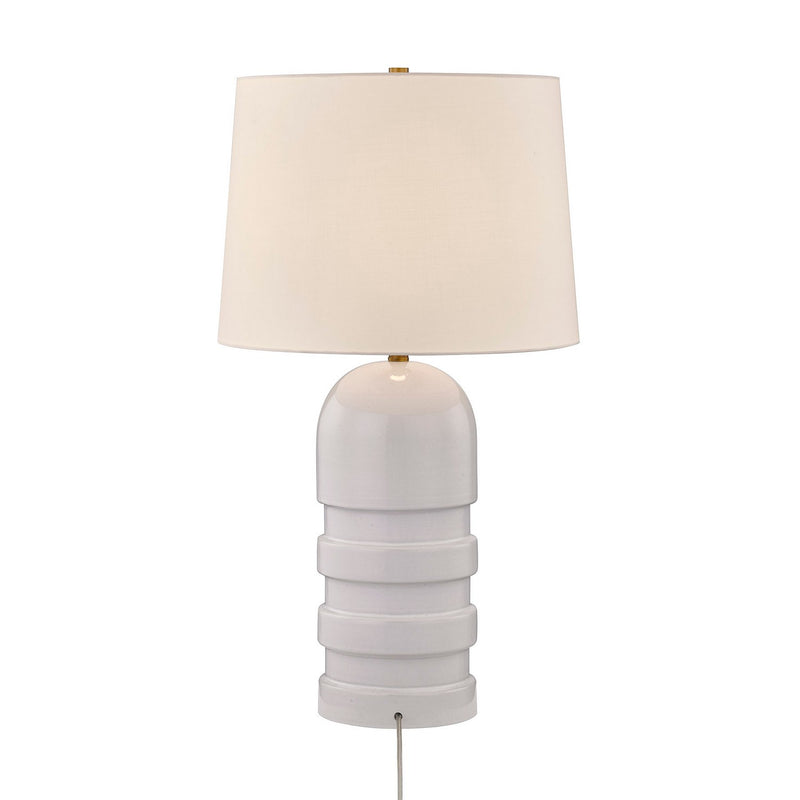 One Light Table Lamp<br /><span style="color:#4AB0CE;">Entrega: 4-10 dias en USA</span><br /><span style="color:#4AB0CE;font-size:60%;">PREGUNTE POR ENTREGA EN PANAMA</span><br />Collection: Wehunt<br />Finish: White