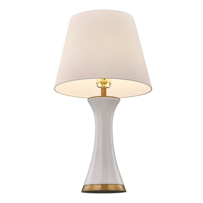 One Light Table Lamp<br /><span style="color:#4AB0CE;">Entrega: 4-10 dias en USA</span><br /><span style="color:#4AB0CE;font-size:60%;">PREGUNTE POR ENTREGA EN PANAMA</span><br />Collection: Dana<br />Finish: White
