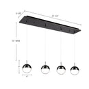 Kuzco Lighting - MP402801BC-04 - LED Pendant - Pluto - Black Chrome