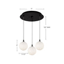 Kuzco Lighting - MP3106BKOP-03 - LED Pendant - Bolla - Black/Opal Glass