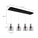Kuzco Lighting - MP12506BKSM-04 - LED Pendant - Samson - Black/Smoked Glass