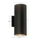 Kuzco Lighting - EW265212-BK - LED Outdoor Wall Sconce - Nordic - Black