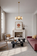 Six Light Pendant<br /><span style="color:#4AB0CE;">Entrega: 4-10 dias en USA</span><br /><span style="color:#4AB0CE;font-size:60%;">PREGUNTE POR ENTREGA EN PANAMA</span><br />Collection: Olenne<br />Finish: Legacy Brass