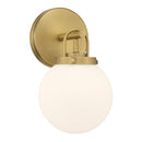 One Light Bath Sconce<br /><span style="color:#4AB0CE;">Entrega: 4-10 dias en USA</span><br /><span style="color:#4AB0CE;font-size:60%;">PREGUNTE POR ENTREGA EN PANAMA</span><br />Collection: Ortesa<br />Finish: Legacy Brass