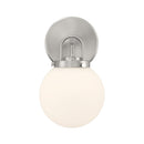 One Light Bath Sconce<br /><span style="color:#4AB0CE;">Entrega: 4-10 dias en USA</span><br /><span style="color:#4AB0CE;font-size:60%;">PREGUNTE POR ENTREGA EN PANAMA</span><br />Collection: Ortesa<br />Finish: Brushed Nickel