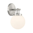 One Light Bath Sconce<br /><span style="color:#4AB0CE;">Entrega: 4-10 dias en USA</span><br /><span style="color:#4AB0CE;font-size:60%;">PREGUNTE POR ENTREGA EN PANAMA</span><br />Collection: Ortesa<br />Finish: Brushed Nickel