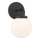 One Light Bath Sconce<br /><span style="color:#4AB0CE;">Entrega: 4-10 dias en USA</span><br /><span style="color:#4AB0CE;font-size:60%;">PREGUNTE POR ENTREGA EN PANAMA</span><br />Collection: Ortesa<br />Finish: Dark Matte Black