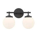 Two Light Vanity<br /><span style="color:#4AB0CE;">Entrega: 4-10 dias en USA</span><br /><span style="color:#4AB0CE;font-size:60%;">PREGUNTE POR ENTREGA EN PANAMA</span><br />Collection: Ortesa<br />Finish: Dark Matte Black
