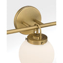 Three Light Vanity<br /><span style="color:#4AB0CE;">Entrega: 4-10 dias en USA</span><br /><span style="color:#4AB0CE;font-size:60%;">PREGUNTE POR ENTREGA EN PANAMA</span><br />Collection: Ortesa<br />Finish: Legacy Brass