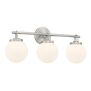 Three Light Vanity<br /><span style="color:#4AB0CE;">Entrega: 4-10 dias en USA</span><br /><span style="color:#4AB0CE;font-size:60%;">PREGUNTE POR ENTREGA EN PANAMA</span><br />Collection: Ortesa<br />Finish: Brushed Nickel