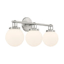 Three Light Vanity<br /><span style="color:#4AB0CE;">Entrega: 4-10 dias en USA</span><br /><span style="color:#4AB0CE;font-size:60%;">PREGUNTE POR ENTREGA EN PANAMA</span><br />Collection: Ortesa<br />Finish: Brushed Nickel
