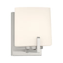 One Light Bath Sconce<br /><span style="color:#4AB0CE;">Entrega: 4-10 dias en USA</span><br /><span style="color:#4AB0CE;font-size:60%;">PREGUNTE POR ENTREGA EN PANAMA</span><br />Collection: Mirelle<br />Finish: Brushed Nickel