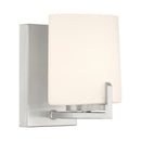 One Light Bath Sconce<br /><span style="color:#4AB0CE;">Entrega: 4-10 dias en USA</span><br /><span style="color:#4AB0CE;font-size:60%;">PREGUNTE POR ENTREGA EN PANAMA</span><br />Collection: Mirelle<br />Finish: Brushed Nickel