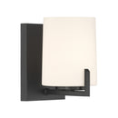 One Light Bath Sconce<br /><span style="color:#4AB0CE;">Entrega: 4-10 dias en USA</span><br /><span style="color:#4AB0CE;font-size:60%;">PREGUNTE POR ENTREGA EN PANAMA</span><br />Collection: Mirelle<br />Finish: Dark Matte Black