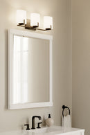 Three Light Vanity<br /><span style="color:#4AB0CE;">Entrega: 4-10 dias en USA</span><br /><span style="color:#4AB0CE;font-size:60%;">PREGUNTE POR ENTREGA EN PANAMA</span><br />Collection: Mirelle<br />Finish: Dark Matte Black