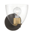 One Light Bath Sconce<br /><span style="color:#4AB0CE;">Entrega: 4-10 dias en USA</span><br /><span style="color:#4AB0CE;font-size:60%;">PREGUNTE POR ENTREGA EN PANAMA</span><br />Collection: Noellea<br />Finish: Dark Bronze